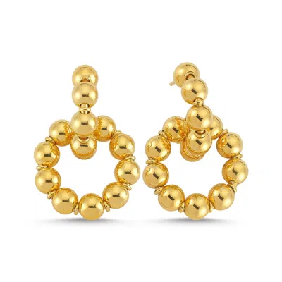 Spero London Women's Large Lapped Bead Sterling Silver Earring - Gold