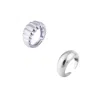 Spero London Women's Large Multi Dished Puffy & Dome Sterling Silver Ring Stacking Set - Silver