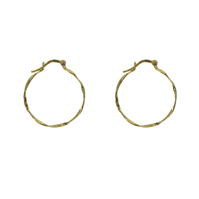 Spero London Women's Lightly Twisted Sterling Silver Hoop Earring - Gold