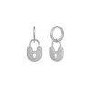 Spero London Women's Lock Silver Hoop Sterling Silver Earring - Silver In Silver