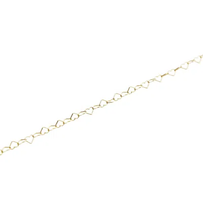 Spero London Women's Love Heart Sterling Silver Chain Bracelet - Gold In Gray