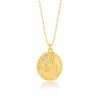 Spero London Women's Moon Embossed Silhouette Sterling Silver Medal Necklace - Gold In Gold
