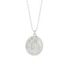 Spero London Women's Moon Embossed Silhouette Sterling Silver Medal Necklace - Silver In Silver