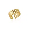 Spero London Women's Multiple Quad Bar Sterling Silver Ring - Gold In Gold