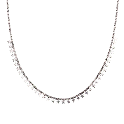 Spero London Women's Multiple Star Sterling Silver Station Necklace - Silver