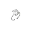 Spero London Women's Natural Irregular Baroque Pearl Adjustable Sterling Silver Hammered Ring - Silver In Silver