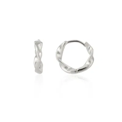Spero London Women's Naturally Twisted Molten Sterling Silver Hoop Earrings - Silver