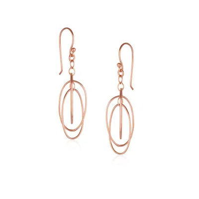 Spero London Women's Nested Loop 3d Drop Earrings In Sterling Silver - Rose Gold