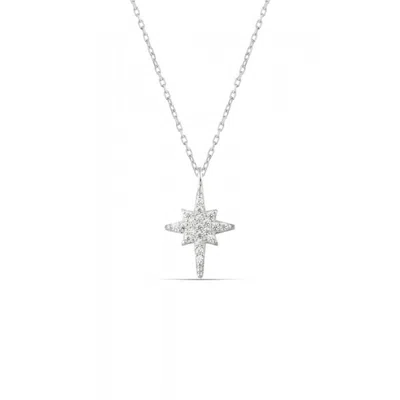 Spero London Women's Northern Star Polaris Starburst Sterling Silver Necklace - Silver