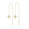 Spero London Northernstar Starbust Sterling Silver Chain Drop Earrings In Gold