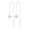 Spero London Women's Northernstar Starburst Sterling Silver Chain Drop Earring - Silver In Silver