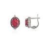 Spero London Oval Red Opal High Quality Sterling Silver Earrings