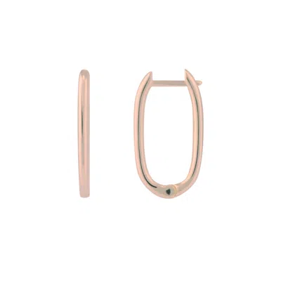 Spero London Women's Oval Rectangular Sterling Silver Hoop Earring - Rose Gold