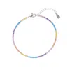 Spero London Pastel Color Colourful Sterling Silver Tennis Bracelet In Silver
