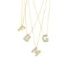 Spero London Women's Pave Balloon Bubble Initial Necklace Alphabet Pendant Sterling Silver Gold Vermeil In Gold