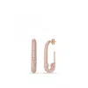 Spero London Women's Pave Safety Pin Earrings Sterling Silver - Rose Gold