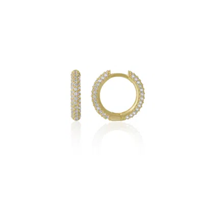 Spero London Women's Pave Sterling Silver Hoop Earring - Gold