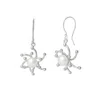 Spero London Women's Pearl Sun Molten Dripping Two Way Sunburst Sterling Silver Drop Earring - Silver In Silver