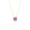 Spero London Women's Pink / Purple / Gold Pink & Purple Opal Four Leaf Clover Sterling Silver Necklace - Gold