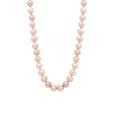 Spero London Women's Pink / Purple / Silver Natural Freshwater Real Purple Pearl Strand Necklace In Gold