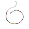 Spero London Women's Rainbow Colourful Sterling Silver Tennis Bracelet In Silver