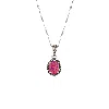 Spero London Women's Red / Silver Oval Red Opal High Quality Sterling Silver Pendant Necklace In Multi