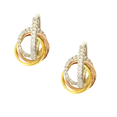Spero London Women's Rose Gold / Silver / Gold Fancy Cubic Zirconia Hoops Earring In Multi