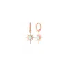 Spero London Women's Rose Gold / White White Opal Northern Star Starburst Drop Hoop Earring Sterling Silver - Ros In Multi