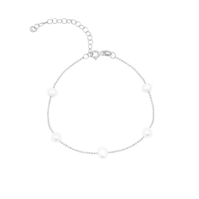 Spero London Women's Satellite Natural Baroque Pearl Sterling Silver Bracelet - Silver In Metallic