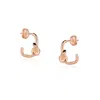 Spero London Women's Semi Hoop Knot Sterling Silver Earrings - Rose Gold