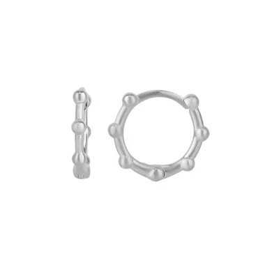 Spero London Women's Seven Bead Sterling Silver Hoop Earrings - Silver