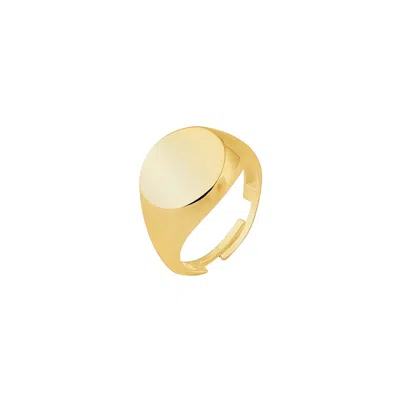 Spero London Women's Signature Circle Sterling Silver Signet Ring - Gold
