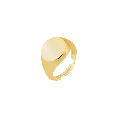 Spero London Women's Signature Round Sterling Silver Signet Ring - Gold