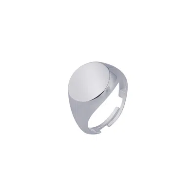 Spero London Women's Signature Round Sterling Silver Signet Ring - Silver