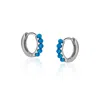 Spero London Women's Silver Beaded Blue Opal Huggie Hoop Earrings In Silver