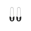 Spero London Black Pave Safety Pin Earring Jewelled Sterling Silver