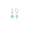 Spero London Women's Silver / Blue Blue Opal Northern Star Starburst Drop Hoop Earring Sterling Silver - Silver In Multi