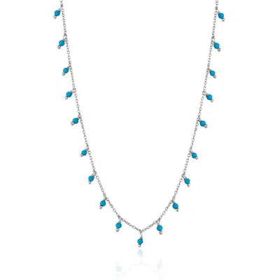 Spero London Women's Silver / Blue Blue Turquoise Beaded Sterling Silver Chain Necklace - Silver