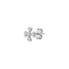 Spero London Women's Silver Fine 14k Solid White Gold Diamond Clover Single Earring In Silver