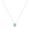 Spero London Women's Silver / Green Four Leaf Clover Sterling Silver Necklace - Emerald Color - Silver In Multi