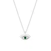 Spero London Women's Silver / Green Green Eye Evil Eye Sterling Silver Necklace - Silver In Multi