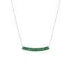 Spero London Women's Silver / Green Sterling Silver Concave Bar Necklace Green - Silver In Multi