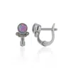Spero London Women's Silver / Orange Sterling Silver High Quality Purple Opal Clip On Earring With Marcasite Jewe In Multi