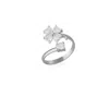 Spero London Women's Silver / White White Four Leaves Clover Luck Ring Sterling Silver In Multi