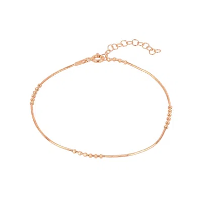 Spero London Women's Six Beads Sterling Silver Bracelet - Rose Gold