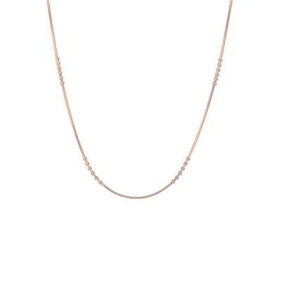 Spero London Women's Six Beads Sterling Silver Necklace Chain - Rose Gold