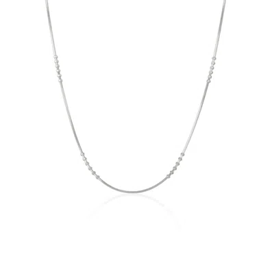 Spero London Women's Six Beads Sterling Silver Necklace Chain - Silver