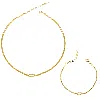 Spero London Women's Snake Chain Knot Bracelet & Choker Set In Sterling Silver - Gold In Gold