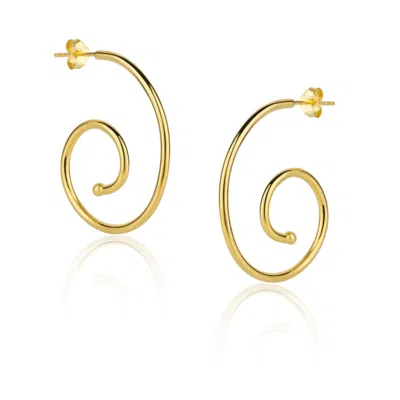 Spero London Women's Spiral Sterling Silver Stud Earrings - Gold