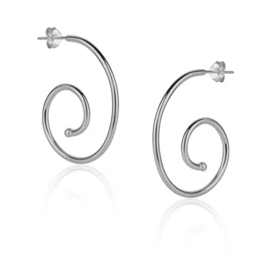 Spero London Women's Spiral Sterling Silver Stud Earrings - Silver